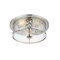 Z-Lite Savannah 3 Light Flush Mount, Brushed Nickel & Clear 462F16-BN - alternate 4
